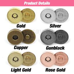 Fechos magnéticos Fechos Botões, bolsa, bolsa, carteira, artesanato, sacos, peças, acessórios, fivela automática, 14mm, 18mm, 10 conjuntos por lote - Image 3