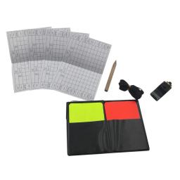 O cartão do árbitro do futebol, 1 grupo, caderno com o cartão vermelho e o amarelo assobia, equipamento útil para o árbitro, futebol, futebol - Image 3