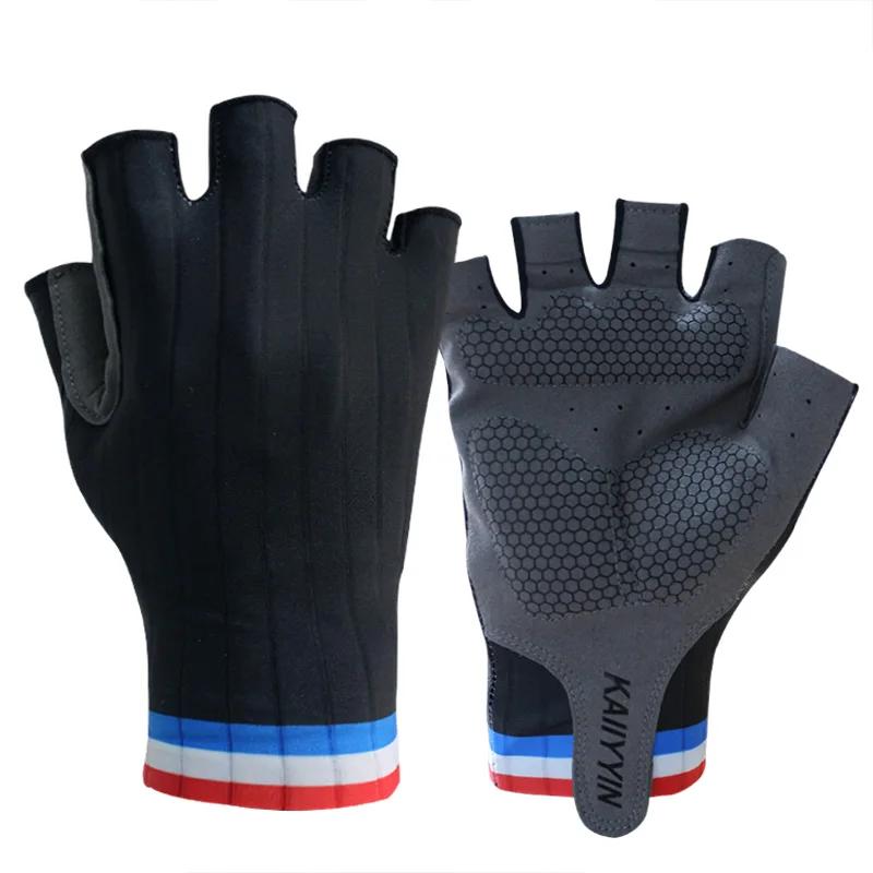 Novo pro aero equipe de bicicleta luvas ciclismo meio dedo ao ar livre bicicleta estrada esporte luvas das mulheres dos homens guantes ciclismo - Image 1