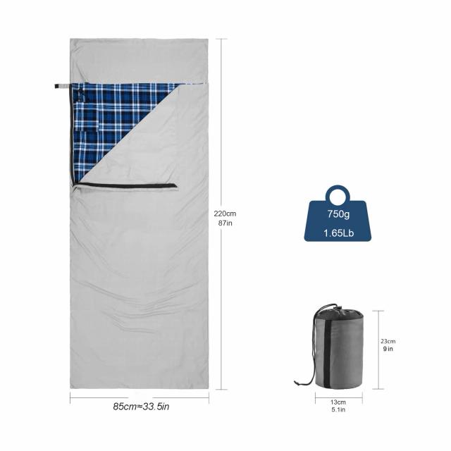 Saco de Dormir Flanela Aquecida Ultra Leve com Saco de Compressão e Interface USB para Acampamento e Viagens ao Ar Livre
