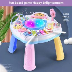 Bebês Instrumento Musical Learning Table, Baby Early Educational, Kids Study Activity Center, Music Puzzle Game, Piano Drums Brinquedos - Image 5