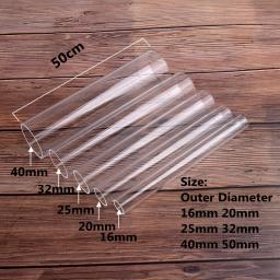 Tubo transparente do plexiglás para o tanque de peixes, aquário, fonte molhando do jardim, tubulação acrílica, 1-3 PCes, 50cm Comprimento, 16-50mm - Image 6
