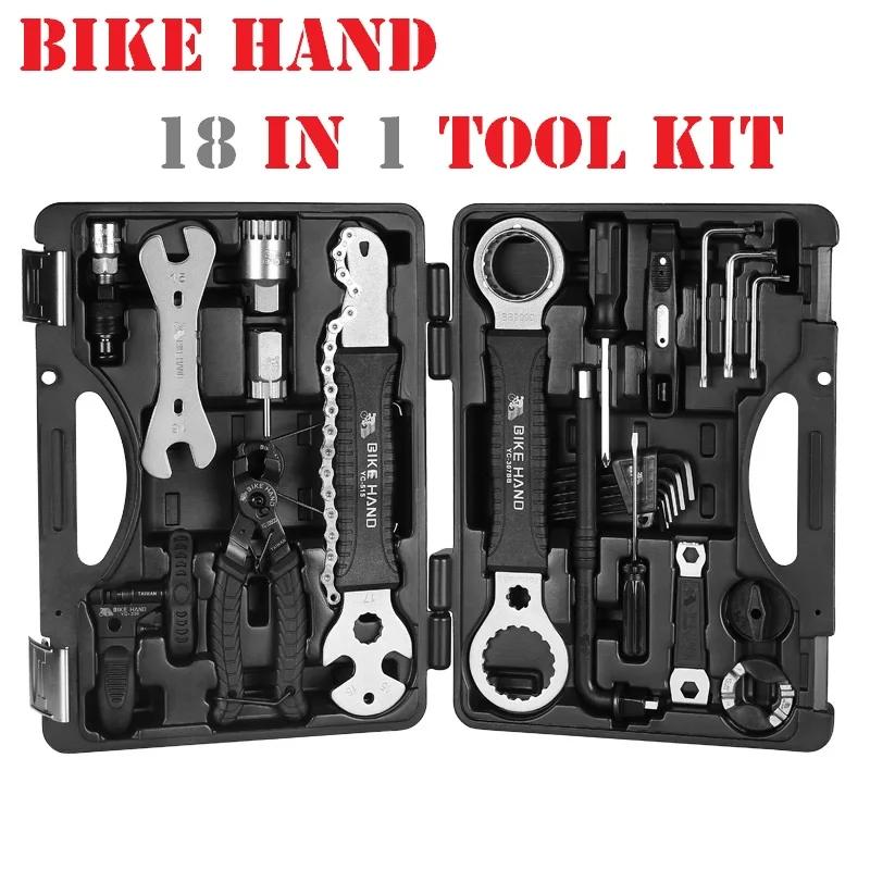 Kit de ferramentas 18 em 1 para bicicleta, conserto multifuncional, manivela, suporte inferior, corrente, remoção, instalação, caixa de ferramentas para família - Image 1