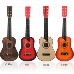 Guitarra acústica de basswood de 25 polegadas com cordas de picareta para instrumento musical de cordas iniciante quente - Image 1