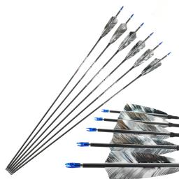 Pinais arco e flecha de carbono puro espinha 400 500 600 700 800 900 1000 30 Polegada eixos arco recurvo composto longbow caça 12 pçs - Image 3