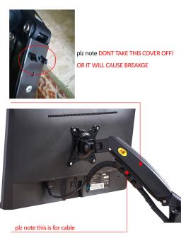LCD LED Monitor Holder, Gás Spring Braço, Full Motion Gás Strut, TV flexível Mount, Carregando 2-9kg, NB F80 Desktop17-27 ", Novo - Image 5