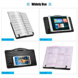 Mini desktop suporte de música portátil livro de receitas tablet smartphone livro leitura documento suporte abs leve material preto - Image 5