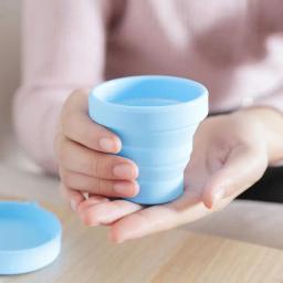 Aço inoxidável Silicone Copos Dobráveis Retráteis, Copos de Café Dobráveis Telescópicos, Copa de Água Esporte ao ar livre, Travel Cup, 170ml - Image 5