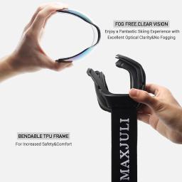 OTG Anti-Fog Ski Goggles para homens e mulheres, snowboard, skate, snowmobile, dupla camada, lente esférica, óculos de neve, M4 - Image 3