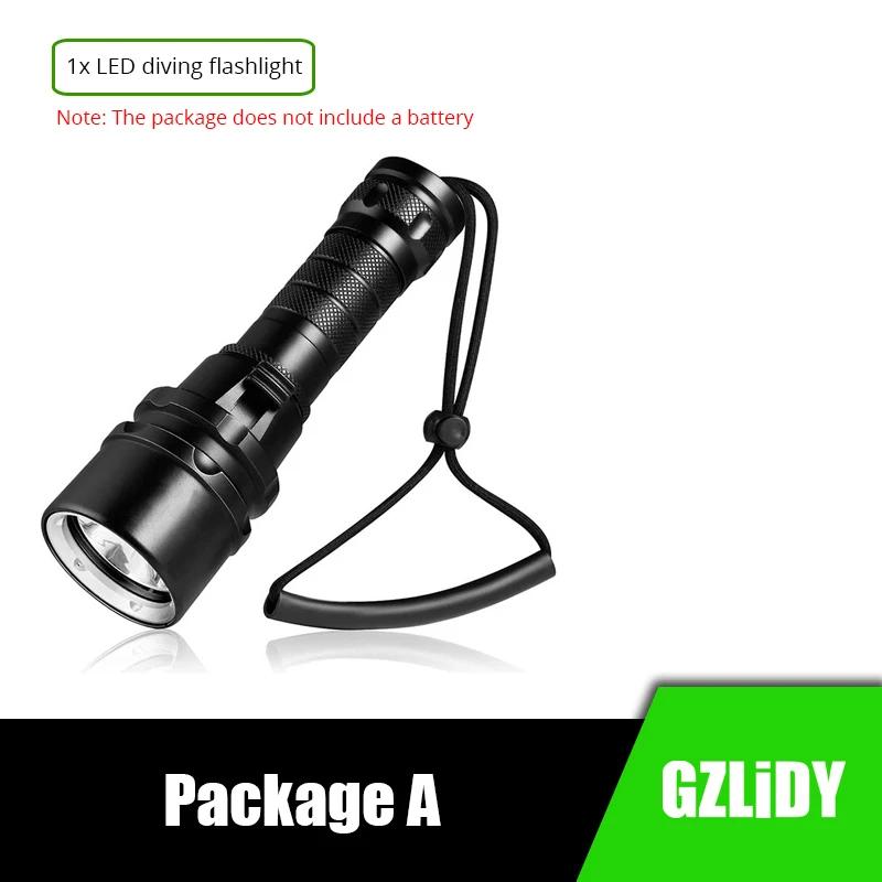 Poderoso LED Lanterna de Mergulho, Super Brilhante, T6, L2, Profissional Tocha Subaquática, IP68 Impermeável, Classificação Lâmpada, 18650 Bateria - Image 1