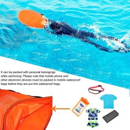 PVC natação bóia reboque flutuador saco seco, inflável aberto, airbag duplo com cinto, alta visibilidade, água esporte segurança saco, 20l - Image 3