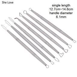 Chzimade-aço inoxidável polímero argila ferramentas, cerâmica, cerâmica, escultura, extremidade do fio, fita, 7pcs - Image 2
