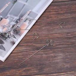 Clipe para cartões de metal, 60 peças, clipe de metal para notas, porta cartões, número da mesa, foto, suporte para festa de casamento, decoração de bolo, redondo e coração - Image 6