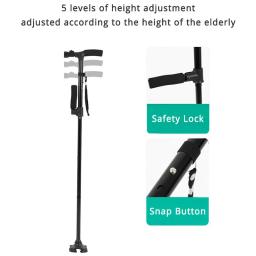 Bastão telescópico dobrável com luz LED, Dobrável Trusty Walking Cane para os pais mais velhos, Camping, Caminhadas, Trekking Stick - Image 4