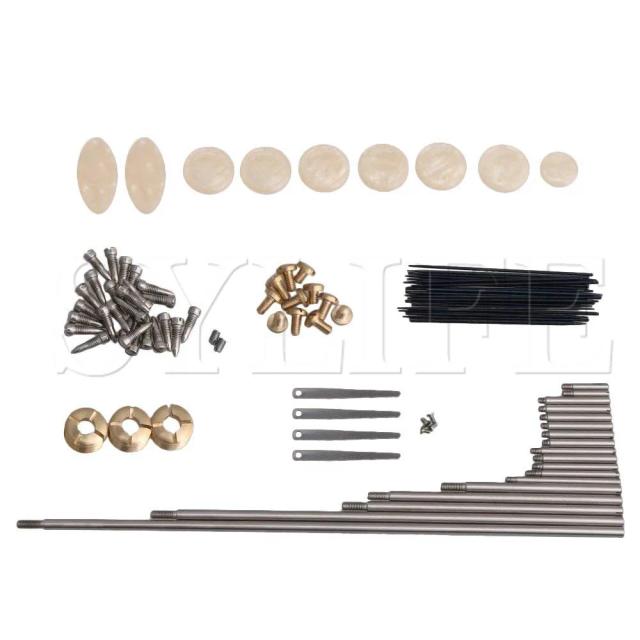 Kit de Manutenção para Saxofone Alto com Parafusos e Botão em Chave Branca - Ferramentas DIY para Reparos em Instrumentos de Sopro