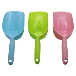 Colher para alimentação de animais de estimação, azul/rosa/verde, cães, pá de plástico, copo de medição, suprimentos para alimentação de animais de estimação, ferramentas para alimentação caseira, 2 peças - Image 1