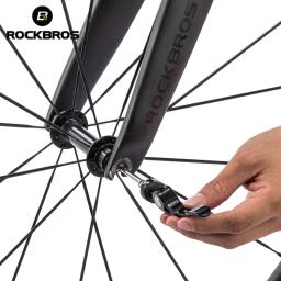Rockbros bicicleta de liberação rápida roda hub espetos dianteiro traseiro qr espetos liberação rápida mtb bicicleta estrada clipe alavanca eixo - Image 1