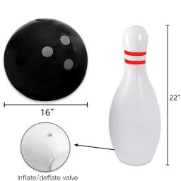 Conjunto inflável gigante de boliche para crianças, jogos ao ar livre, lugar de novidade, família Jumbo, brinquedos inflados, 22 "Pins, 16" Ball - Image 2