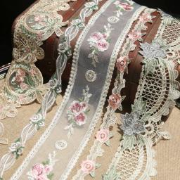 1y tecido de fita de renda artesanal enfeites de renda para acessórios de costura decoração de casamento diy artesanato suprimentos - Image 1
