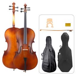 Lommi orquestra escola violoncelo 4/4 3/4 1/2 1/4 1/8 estudante cello maple brazilwood arco rosin bolsa de transporte + caso instrumentos da corda - Image 6