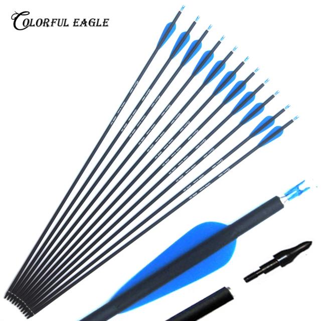 Setas de Carbono para Tiro com Arco: Recurvo, Composto, Longbow - Spine 500 em 28", 30" e 31"