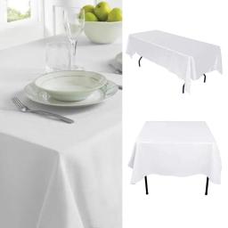 1pc branco toalha de mesa banquete do hotel festa de casamento cor pura retângulo brilhante toalha de mesa sala de jantar mesa de café toalha de mesa - Image 2