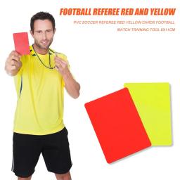 Pvc futebol árbitro vermelho amarelo cartões futebol jogo ferramenta de treinamento 8x11cm - Image 6