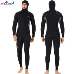 Mergulho & sail 3mm neoprene mergulho mergulho terno homem underwater snorkeling surf frente zíper caça submarina com capuz praia wetsuit - Image 5