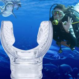 Silicone Snorkel Mergulho Tubo, Snorkel, Claro, Subaquático, Bocal, Regulador, Natação Acessórios, 1Pc - Image 1