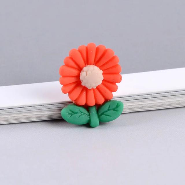 Conjunto de 24 Enfeites de Flores de Resina para Artesanato: Acessórios Fofos para Celulares, Crianças e Broches DIY