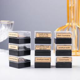 Caixa de presente para coleção de pedras minerais, 9 tamanhos de cristal natural granulado, ametista de quartzo, pedra de energia saudável, caixa de presente - Image 4