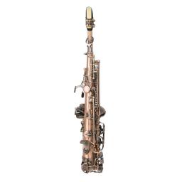 Saxofone soprano vermelho antigo, instrumento de sopro em madeira com estojo, luvas de limpeza, pano de limpeza, escova, alça, maleta - Image 3