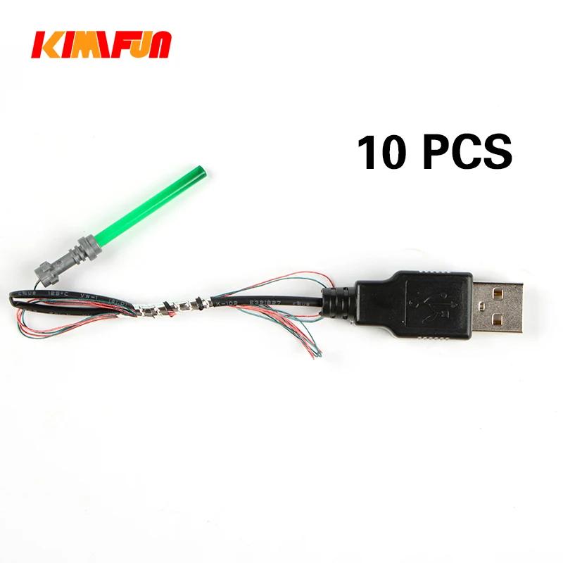 Blocos de construção Lightsaber com luz conduzida, espada do guerreiro, armas, figura da guerra, usb, brinquedo, presente, 10pcs - Image 1