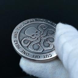 EUA. H. i. e. l. d. Medalha de prata moeda comemorativa, réplica da medalha do crânio, medalha - Image 2