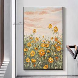 Lona para decoração de casa, pintura a óleo de parede artesanal, arte colorida para quarto, cores diferentes, 12 cores - Image 4