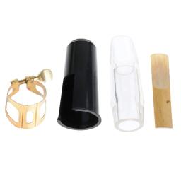 Kit de boquilha de cristal chato, alto saxofone, transparente, com clipe/palheta, portátil, para música, acessórios para sax - Image 5