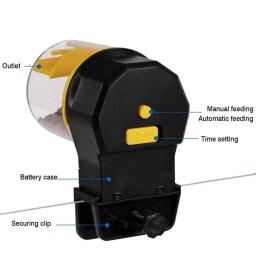 Alimentador automático de peixes à prova de umidade alimentador de peixes elétrico sincronismo inteligente para férias aquário + filtro de aquário - Image 5