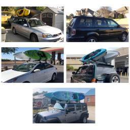 2 pçs caiaque telhado superior rack no carro suporte do telhado montagem para caiaque canoa paddle barco surf ski universal rack de teto suporte - Image 4