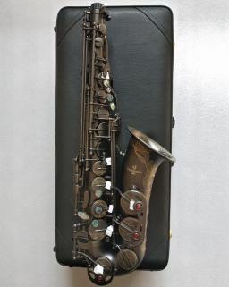 Saxofone alto dourado níquel preto, saxofone preto ebtuning com instrumento musical de alto saxofone com bocal. Palheta. Pescoço. Capa para celular - Image 1