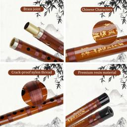 Chave de flauta amargo bambu dizi tradicional chinês, instrumento de madeira artesanal com bolsa de armazenamento com nó chinês - Image 5