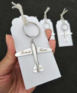 Personalizado Vintage Avião Keychain, nome personalizado, data e avião, aniversário e casamento Presentes para convidados, lembranças - Image 2