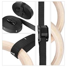 32/28mm birch fitness anéis ginástica de madeira ajustável exercício formação anel 28mm 32 mm anéis (corda de levantamento não está incluído) - Image 3