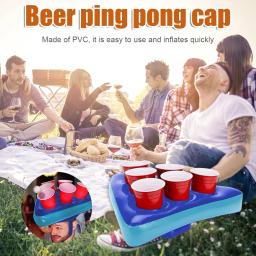 Crianças inflável cerveja pong triângulo tampa jogando jogo interativo prop brinquedo chapéu anéis jogar jogo engraçado gramado ao ar livre partes brinquedos - Image 2