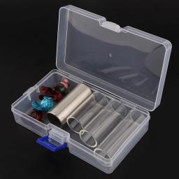 Stainless Steel Guitar Slide Kit com caixa, slider de vidro, 1 polegar, 3 dedo celulóide, picaretas, 8pcs por lote - Image 2
