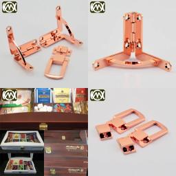 Kimxin-conjunto de caixas compostas para relógio, dobradiça e trava para armário, conjunto de joias, acessórios de metal com parafuso - Image 2