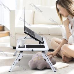 Portátil Dobrável Laptop Desk com Ventilador de Refrigeração, Cama Ajustável, Suporte De Mesa De Computador, Suporte Para Notebook com Mouse Pad - Image 6