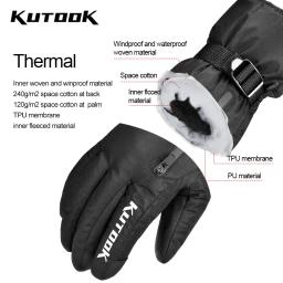 Kutook luvas térmicas de esqui de inverno, à prova d'água, à prova de vento, proteção para punho, esqui, snowboard, para homens e mulheres, mtb, snowmobile - Image 2
