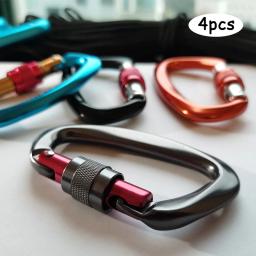 Escalada Profissional Mosquetão, Forma D, Fivela de Bloqueio, Trava de Segurança, Equipamentos ao ar livre, Acessórios, 25KN, 4Pcs - Image 1