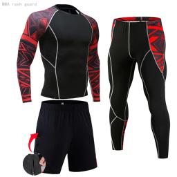 Ternos de Compressão Sportswear para Homens, Ginásio Calças Justas Roupas De Treinamento, Workout Jogging Sports Set, Running Rashguard Treino - Image 6