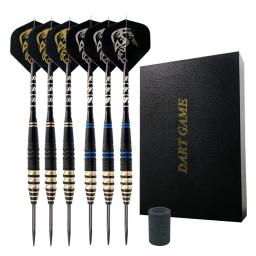 Dardos de agulha de tungstênio aço caixa de presente com Grindstone para competição, jogo de dardo de alta qualidade, novo, 6pcs, 23g - Image 2